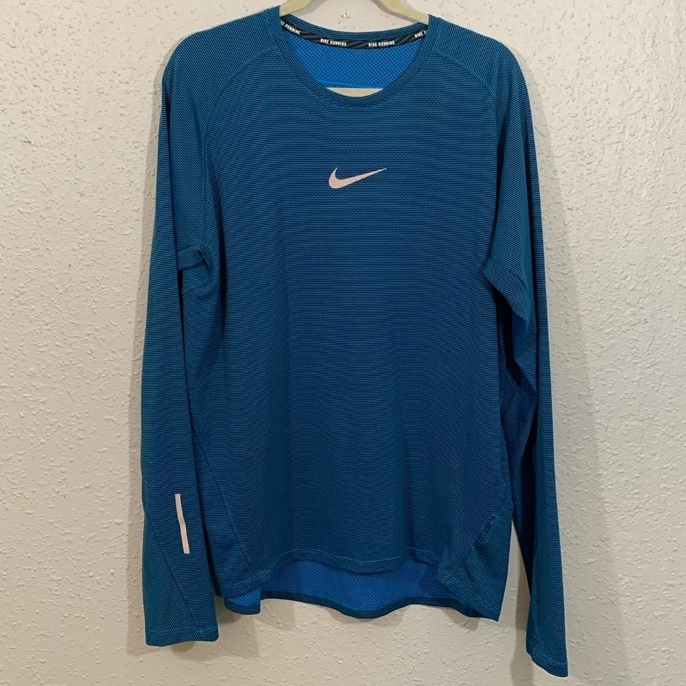 Nike‎ AeroReact Blue Long Sleeve Running Shirt           size XL
